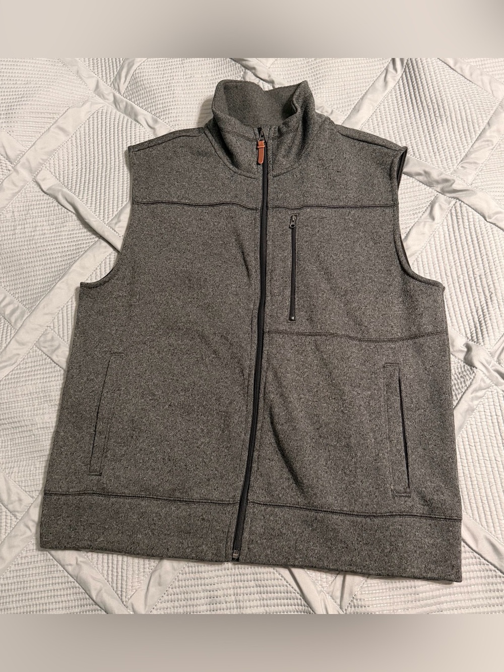 Goodfellow & Co Vest Men’s Gray Fleece Jacket Ful Zip Pocket Size L Preowned G1